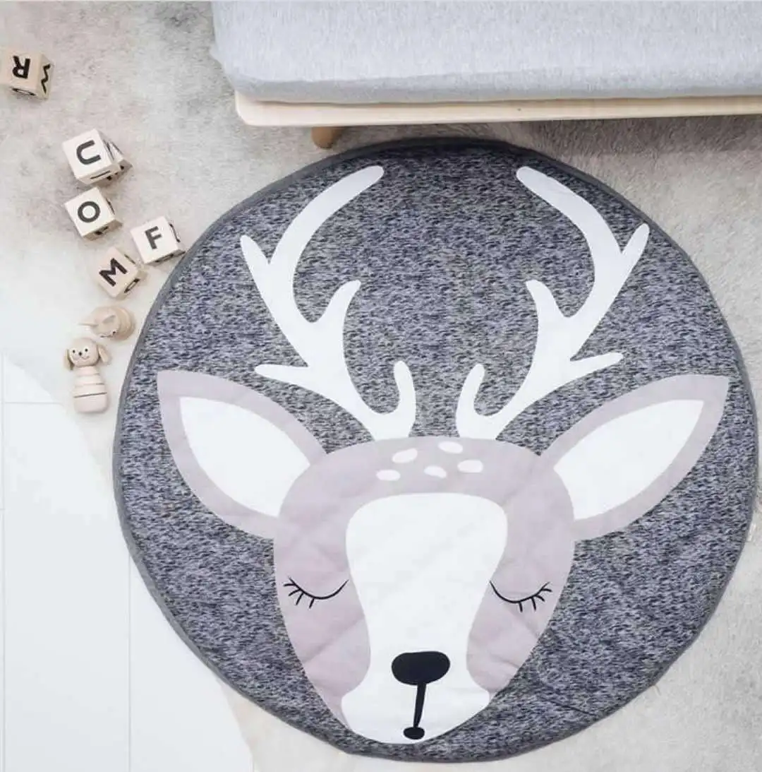 

Baby Play Mat Pad Cotton Newborn Infant Crawling Blanket Animal Playmat Round Carpet Floor Rug Kids Children Room Nordic Decor