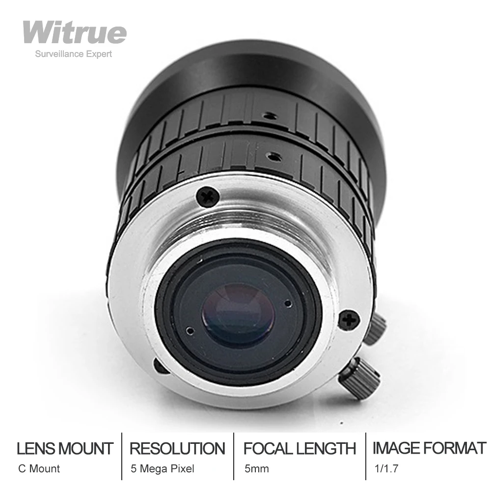 HD 5MP CCTV камера объектив 5 мм F1.6 Диафрагма 1/1.7 &quotформат изображения крепление C