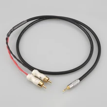 New HIFI 2.5/3.5/4.4mm Balanced Male to 2 RCA Male Audio Adapter Cable 6.35mm XLR 7n-OCC Single Crystal Copperr Audio Cable