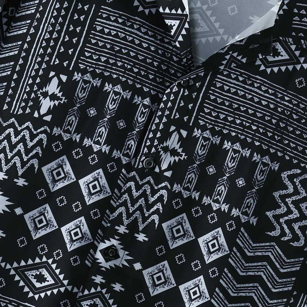 Рубашка мужская с отложным воротником модная блузка короткими рукавами и