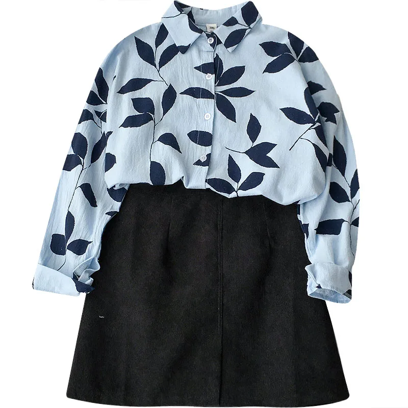 Новинка Весна 2020 Корейская версия рубашки с принтом осветительная Вельветовая