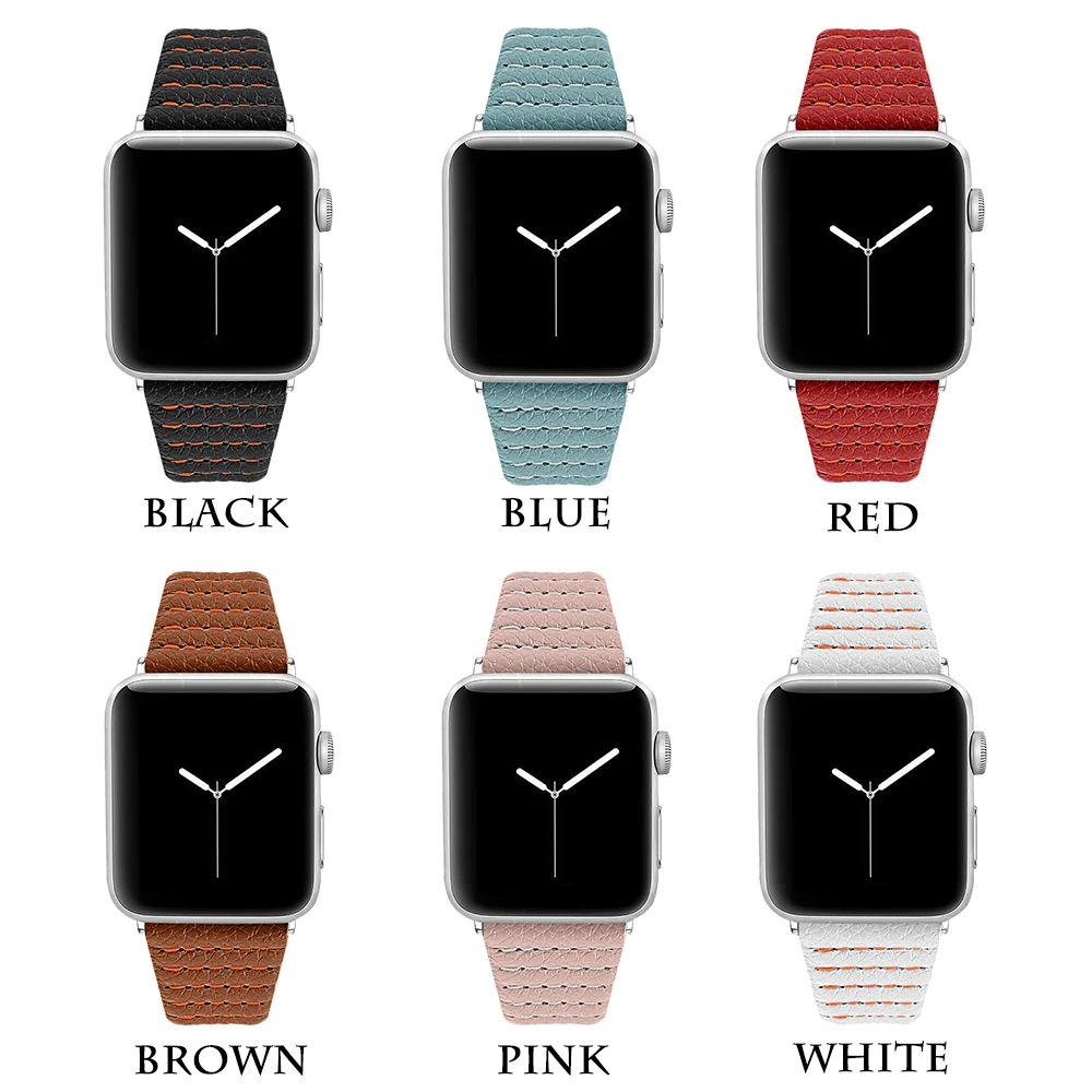 Ремешок кожаный волнистый для Apple Watch Band Series SE/6/5/4/3/2 44/40 мм 42/38 мм|Ремешки часов| |