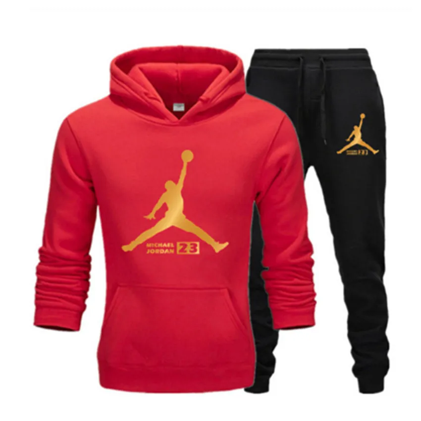 23 JORDAN осень зима горячая распродажа мужские комплекты Толстовка + штаны из двух