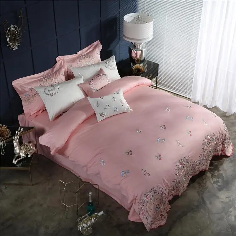 Комплект постельного белья из 4/6 предметов Роскошный Королевский розовый