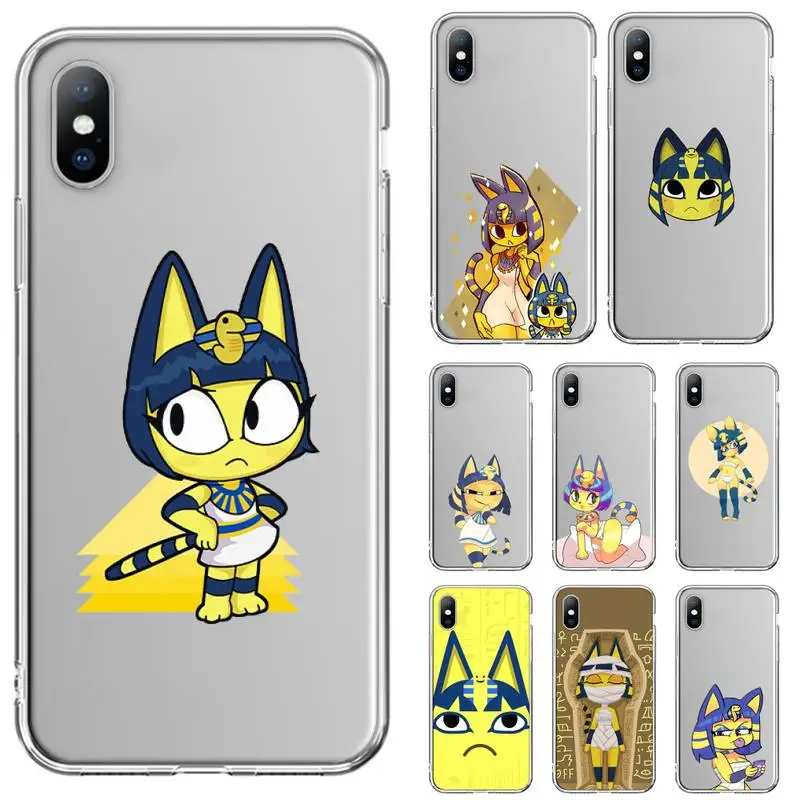 

ZORORONG Cartoon Ankha Phone Case For Samsung GalaxyS20 S21 S30 FE Lite Plus A21 A51S Note20 Transparent Shell