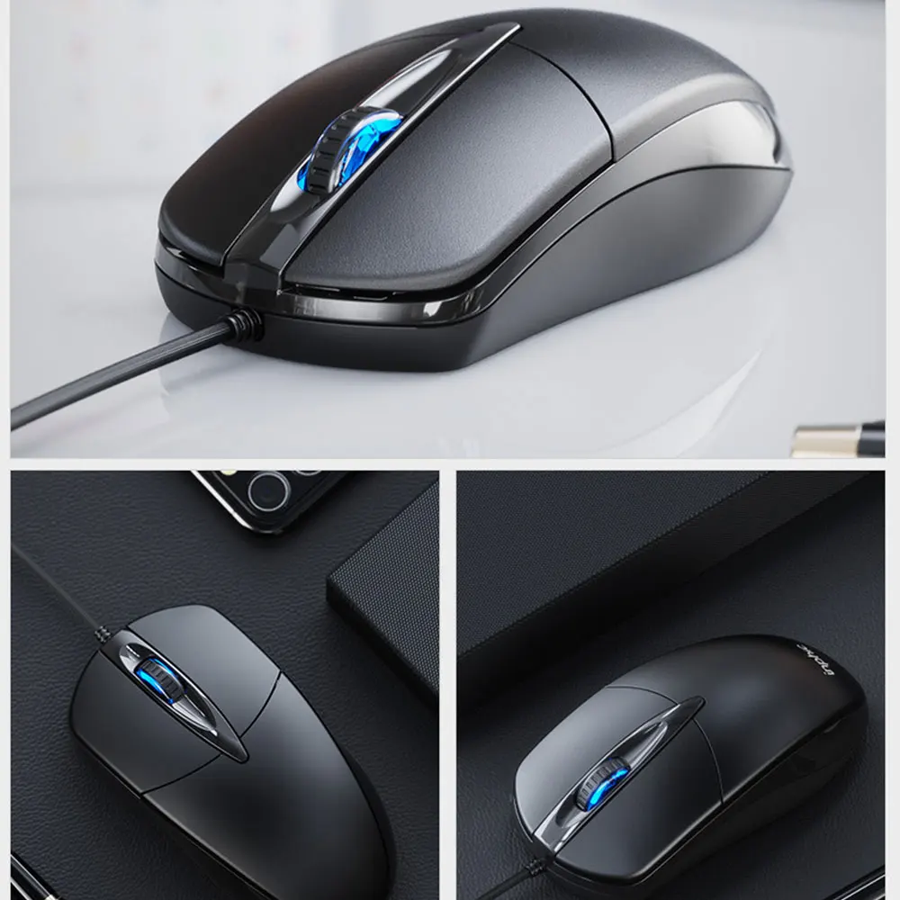 

Pb20 Mute Usb Wired Mouse, Frosted Luminous Mouse For Home Computer Business Office