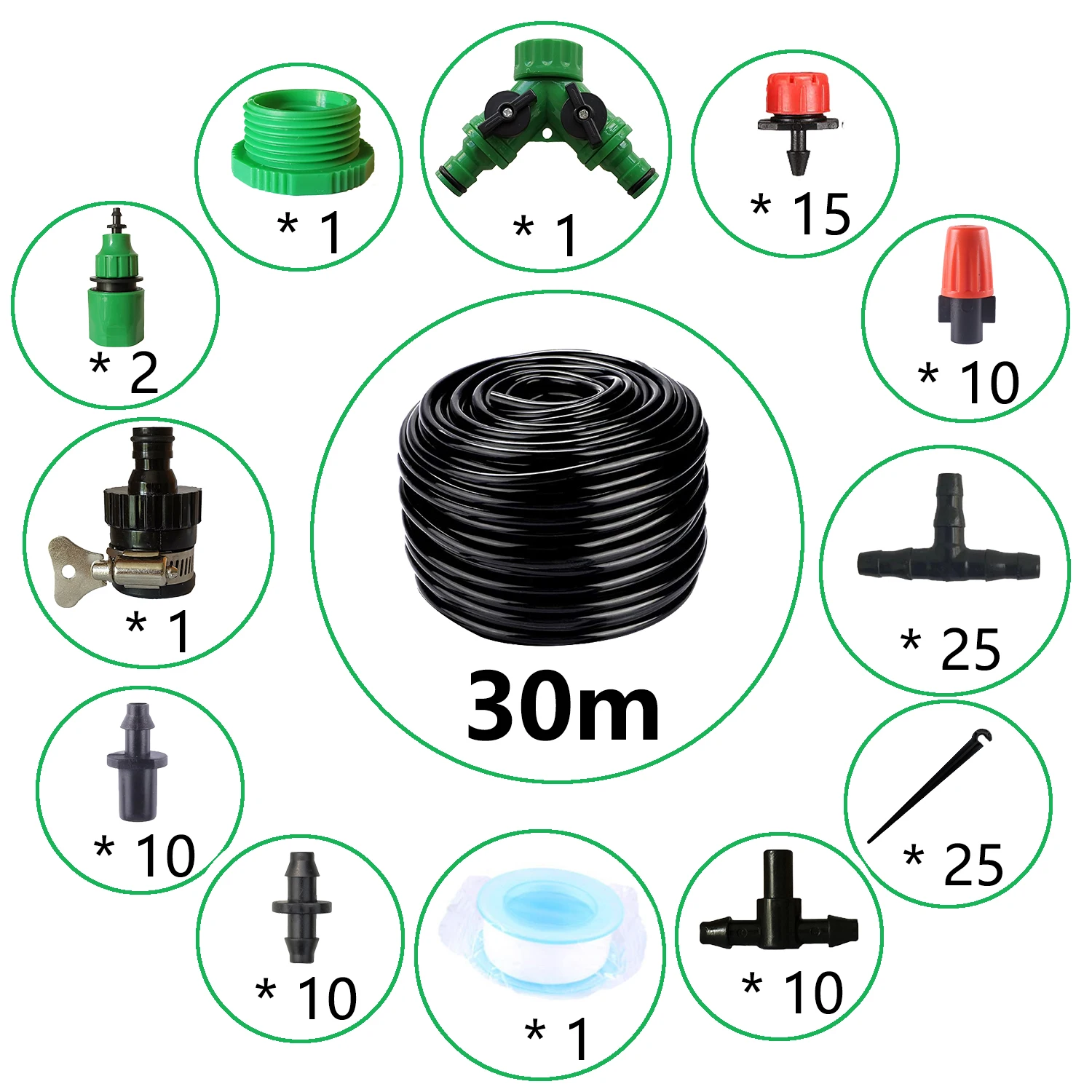 30 м комплект для капельного орошения растение патио полив набор садовая