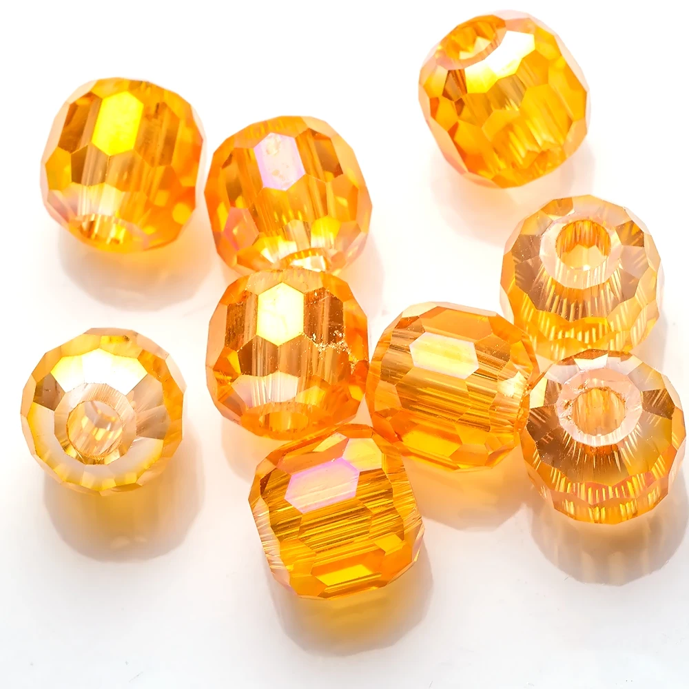 Граненые стеклянные бусины 14 мм Покрытые Кристаллами круглые шарики с большим