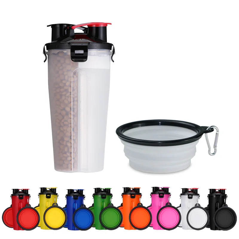 

Dog travel bowls water and food storage container water integrated folding bowl drinking bottle pet supplies dog products