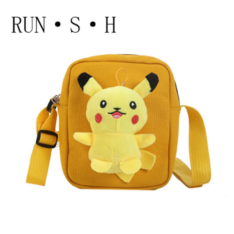 Детский мультяшный Аниме Пикачу милый плюшевый холщовый диагональный мешок