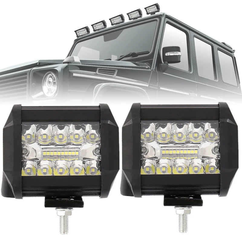 2 Pieces of LED Driven Work Light 200W 6000K Flood Combination Off Street Car Lighting for General Purpose | Автомобили и