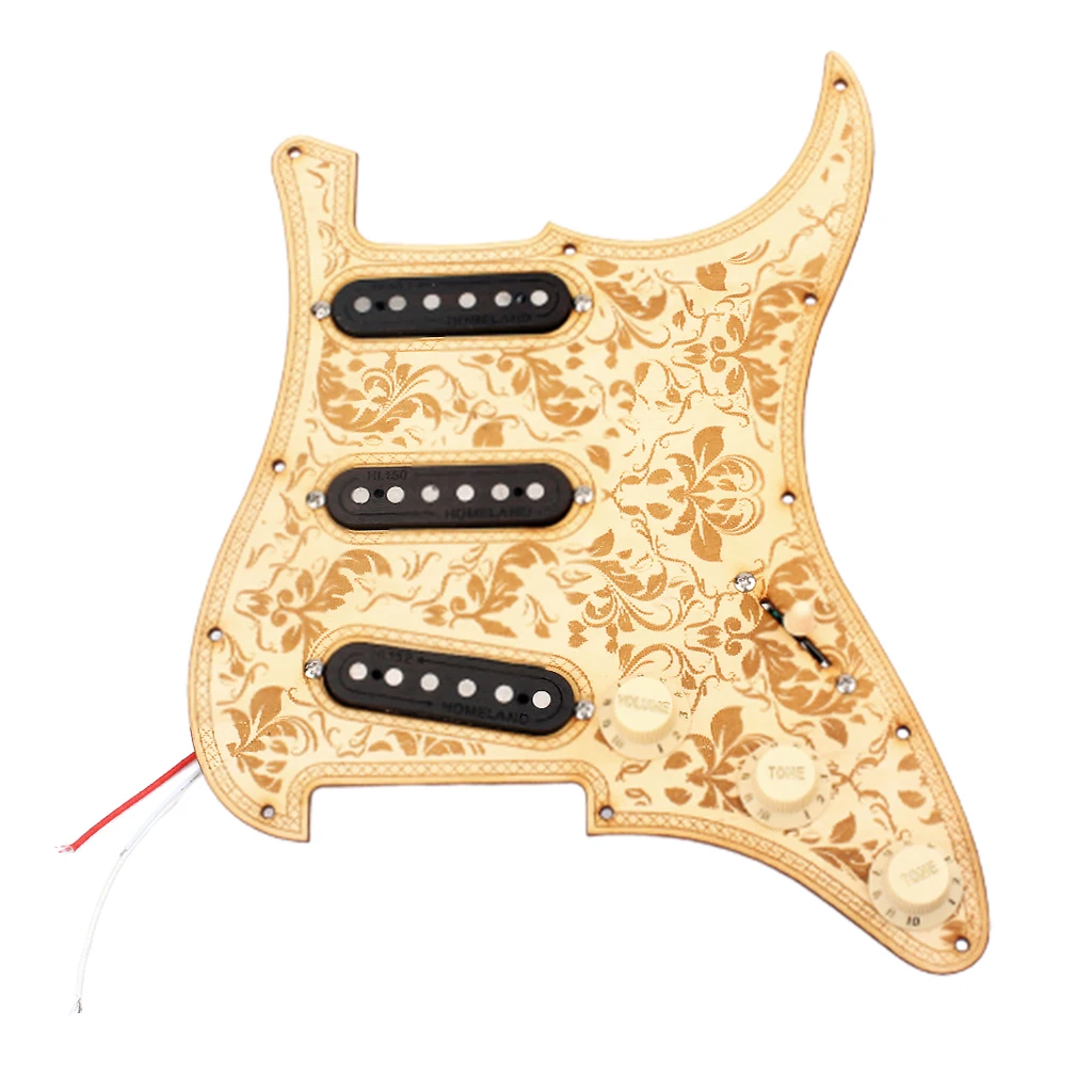 

SSS 11 Holes Prewired Pickguard Pickguard With 3Pcs Pickup Pickup + Pot Knobs Volume Control For ST Electric Guitar