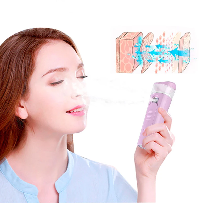 

Mini Portable USB Rechargeable Nano Nebulizer Face Steamer USB Rechargeable Face Humidifier Eyelash Extensions Sprayer One Unit