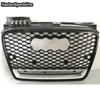 a4 b7 q style black front sport honeycomb hood grill for audi a4 b7 standard 2005 2008 car styling accessories