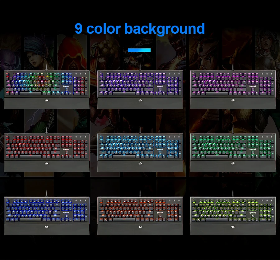 Redragon K569 Rgb алюминиевая USB Механическая игровая клавиатура синий переключатель со светодиодной подсветкой 104 ключ анти-ореолы проводной ПК компьютер геймер
