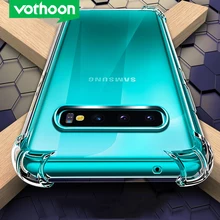 Vothoon Funda para teléfono a prueba de golpes para Samsung Galaxy S21 S20 Ultra S10 Plus S10 5G Funda trasera de silicona transparente TPU