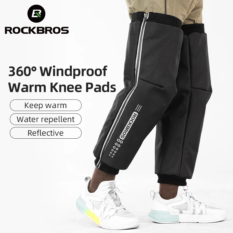 

ROCKBRO Knee Pads For Sports 360 Angle Wrap Cotton Leg Warmers Windproof Winter Moto E-Bike Snow Leggings Men Women Knee Pads