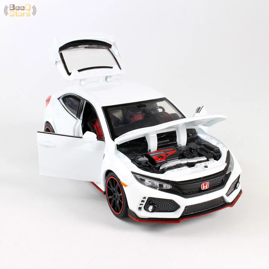 

Alloy Toy Car 1:32 Honda Civic Musical Lighting Machine Diecasts Toy Vehicles Hot Wheel Car Model With Car Doors Can Toy
