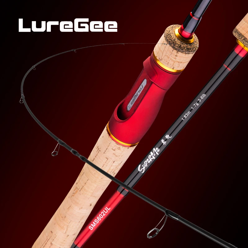 

LureGee Fishing Rod Soft UL Power Carbon Spinning Casting 2 Sections Ultralight Bait Weight 1-7g 1.57m/1.68m/1.83m Portable