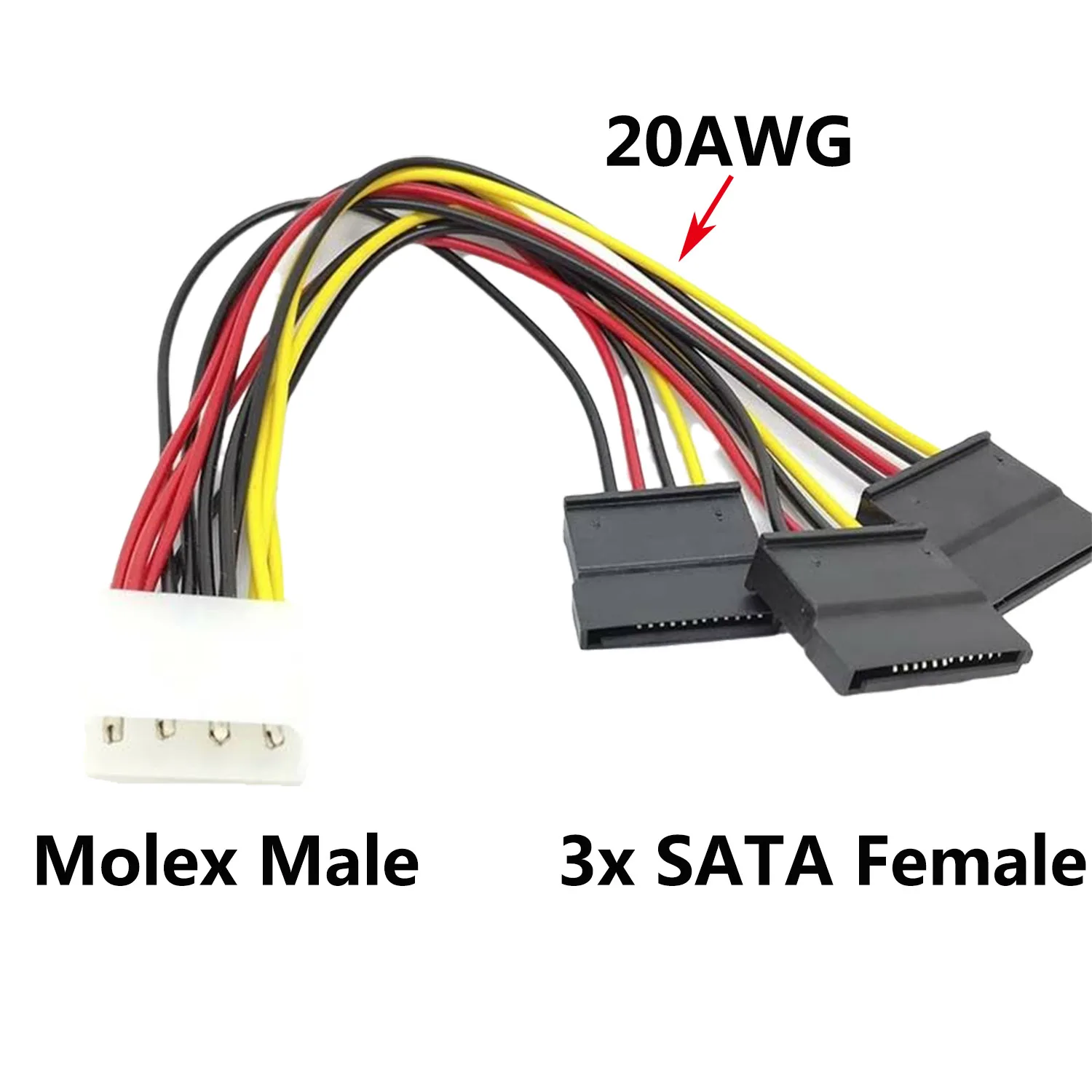 10 шт. IDE Molex 4 контактный штекер на 3x серийный ATA SATA Женский адаптер