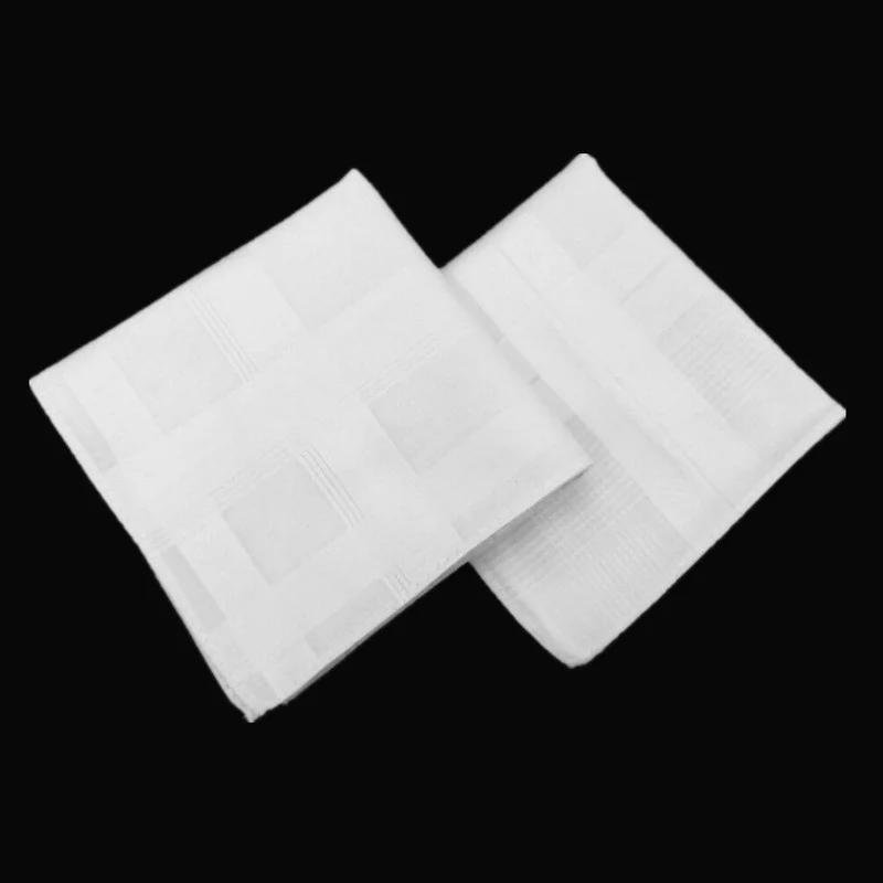 

12PCS 43 *43CM Combed Cotton White Handkerchief Small Square Towel Men's Towel