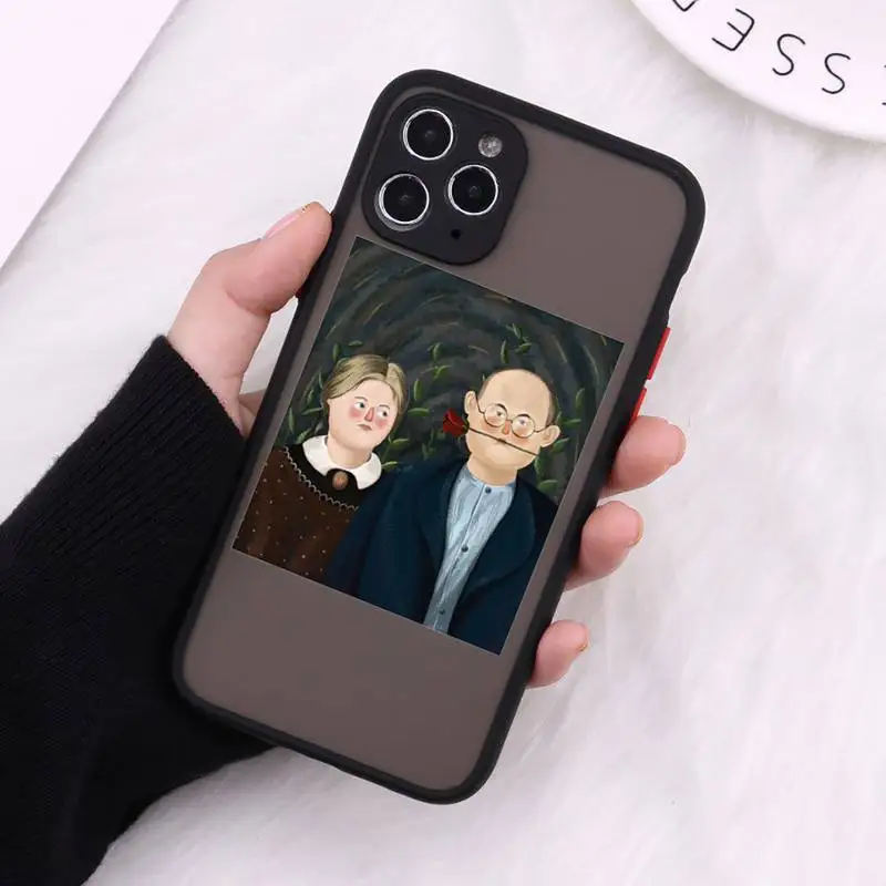 

Mona Lisa cat Fashion Art Paintings Phone Case Matte Transparent for iPhone 7 8 11 12 s mini pro X XS XR MAX Plus cover funda
