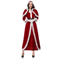 deluxe classic mrs claus christmas costume xmas party santa claus cosplay women red dress