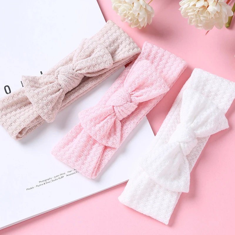 

Baby Headband Girls Woolen Knitted Headwrap For Newborn Solid Color Turban Infant Soft Bandage Children Hair Bows Accessories