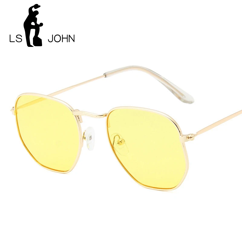 Мужские и женские солнцезащитные очки LS JOHN круглые зеркальные солнечные