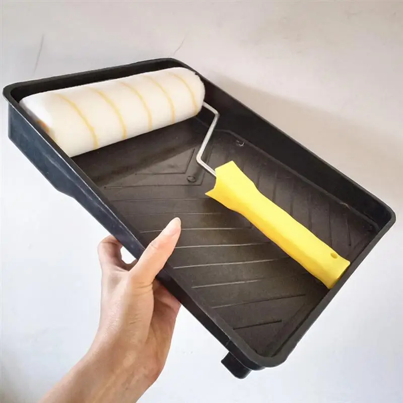 

4Pcs 9Inches Universal Paint Tool Brush Tray Thickened Black Tray (Black)