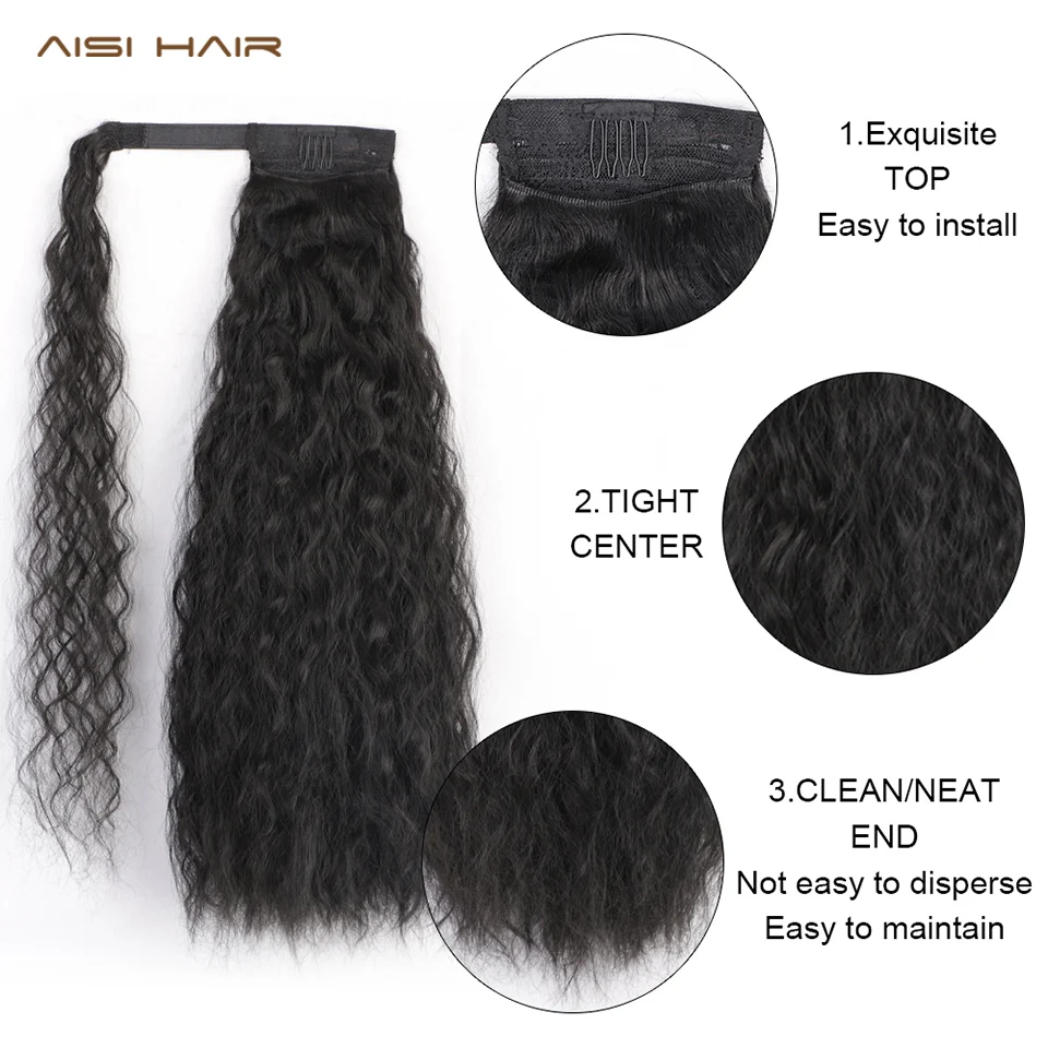 AISI HAIR кудрявые Синтетические длинные черные накладные волосы для конского