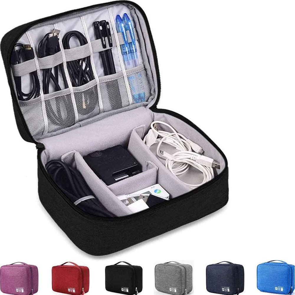 

Portable Cable Digital Storage Bags Organizer USB Gadgets Wires Charger Power Battery Zipper Cosmetic Bag Case Item Accessories