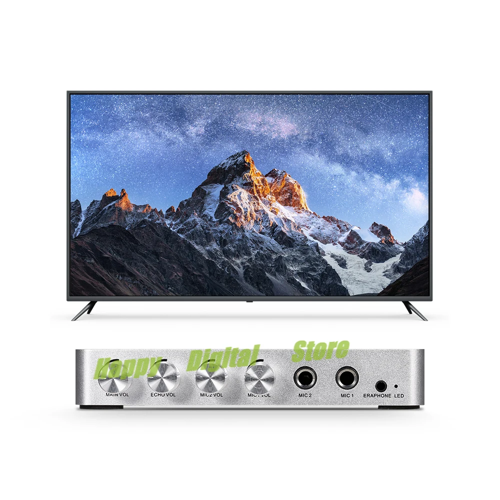 

2021 микшер для караоке, портативная цифровая стерео аудиосистема Echo 4K/2K, усилитель для караоке с двойным микрофоном для ПК