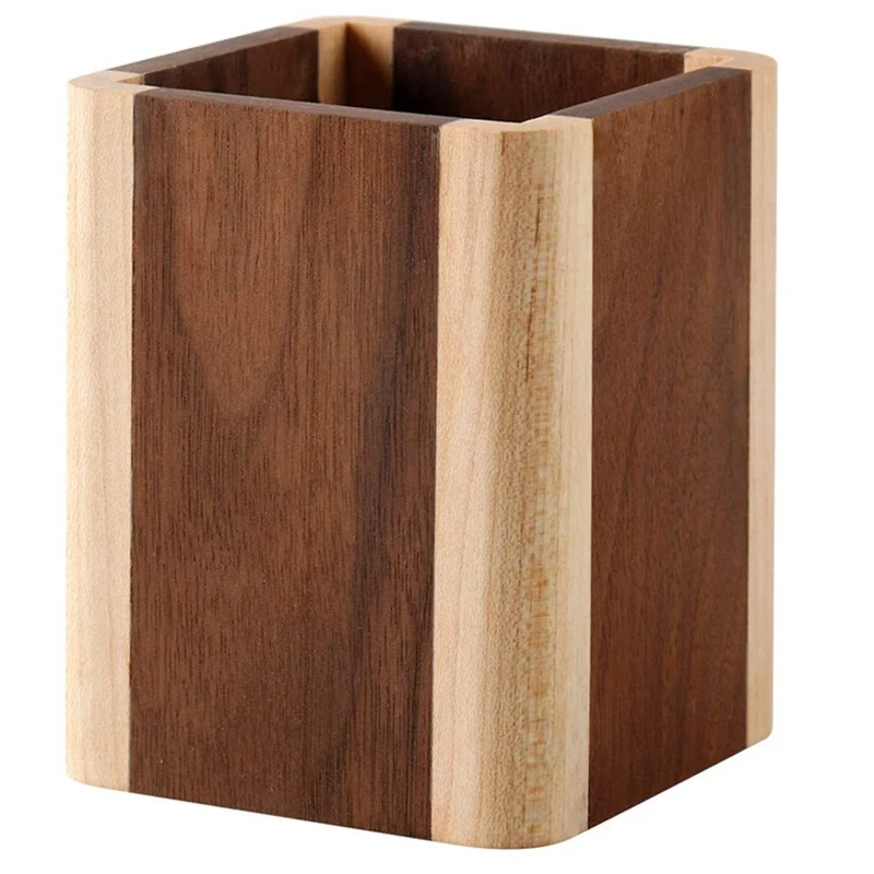 Деревянная настольная подставка для ручек органайзер карандашей офисном