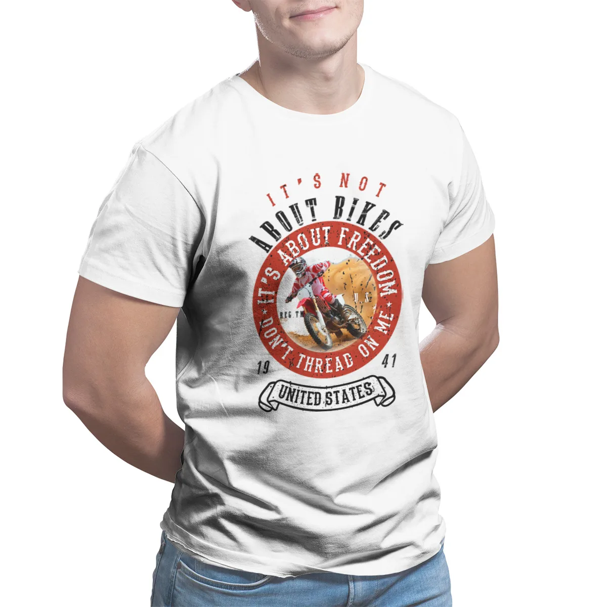 

Men's T-shirts Motorcycle Riding Freedom Punk Kawaii Short Sleeve Retro Hip-Hop Mens Clothes 33582