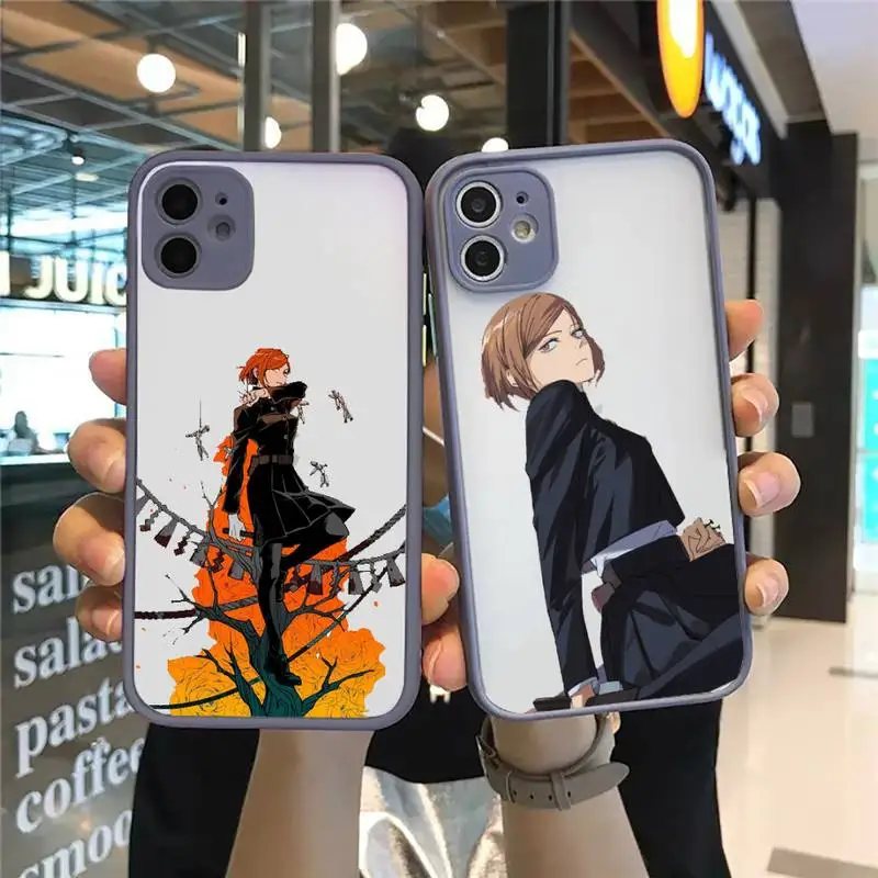 

Nobara Kugisaki Camera Protection Bumper Phone Case For iPhone 12 11 Pro XS Max XR X 8 7 Plus Translucent Matte Shockproof Cover