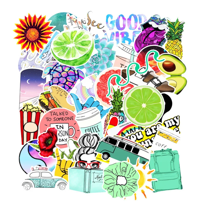 

100pcs fresh graffiti stickers Laptop Skateboards Luggage Motorcycles Phone Children's Toy Waterproof Sticker Classic Decal diy