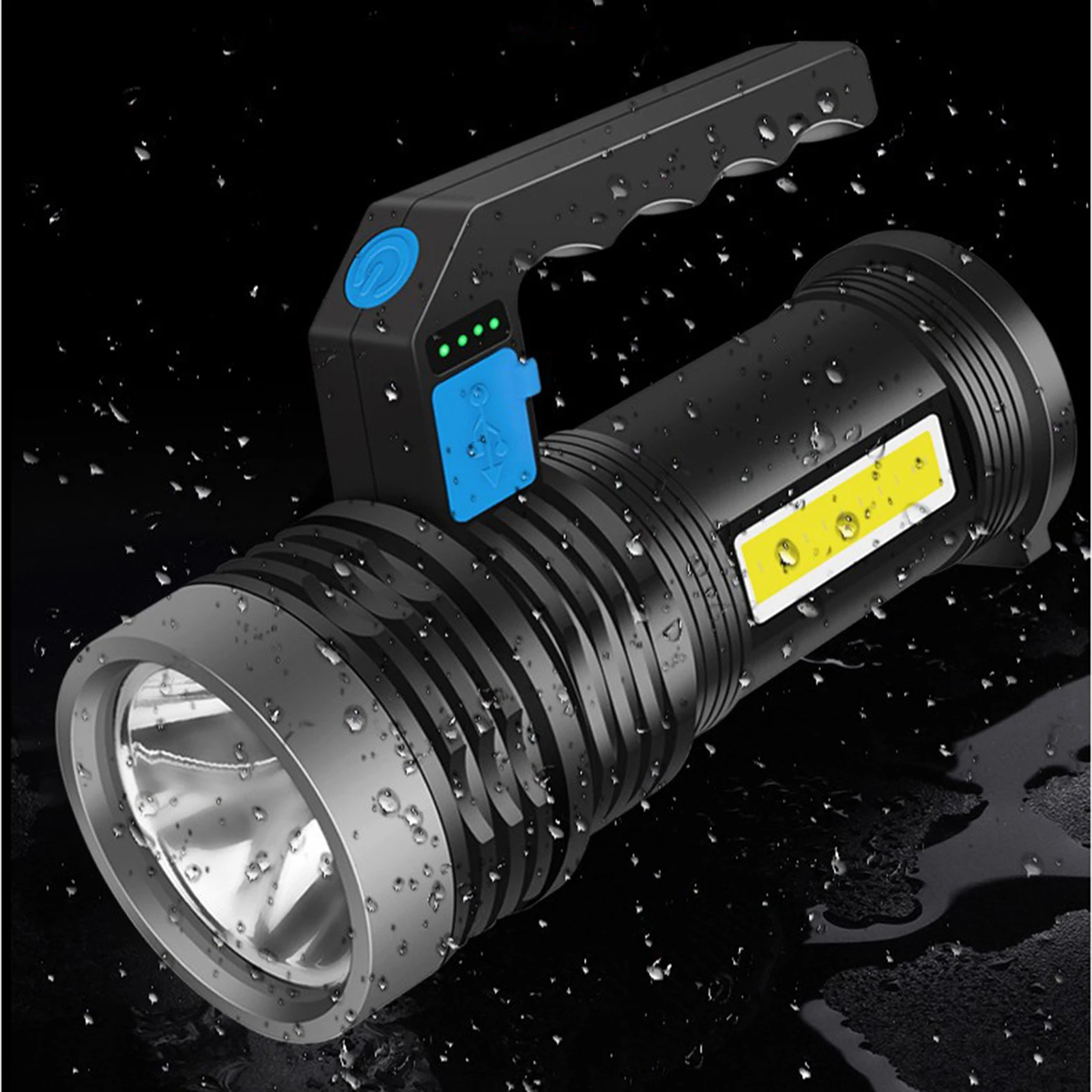 

High Power Super Bright Portable Handheld Spotlight Flashlight USB Rechargeable LED Searchlight Waterproof Outdoor Torch Light