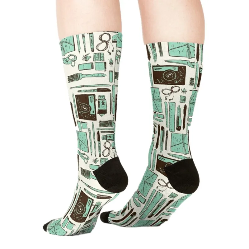 

2021 Women's socks kawaii Merry Christmas Printed Socks Women harajuku Happy Funny Novelty cute girl gift Socks for women