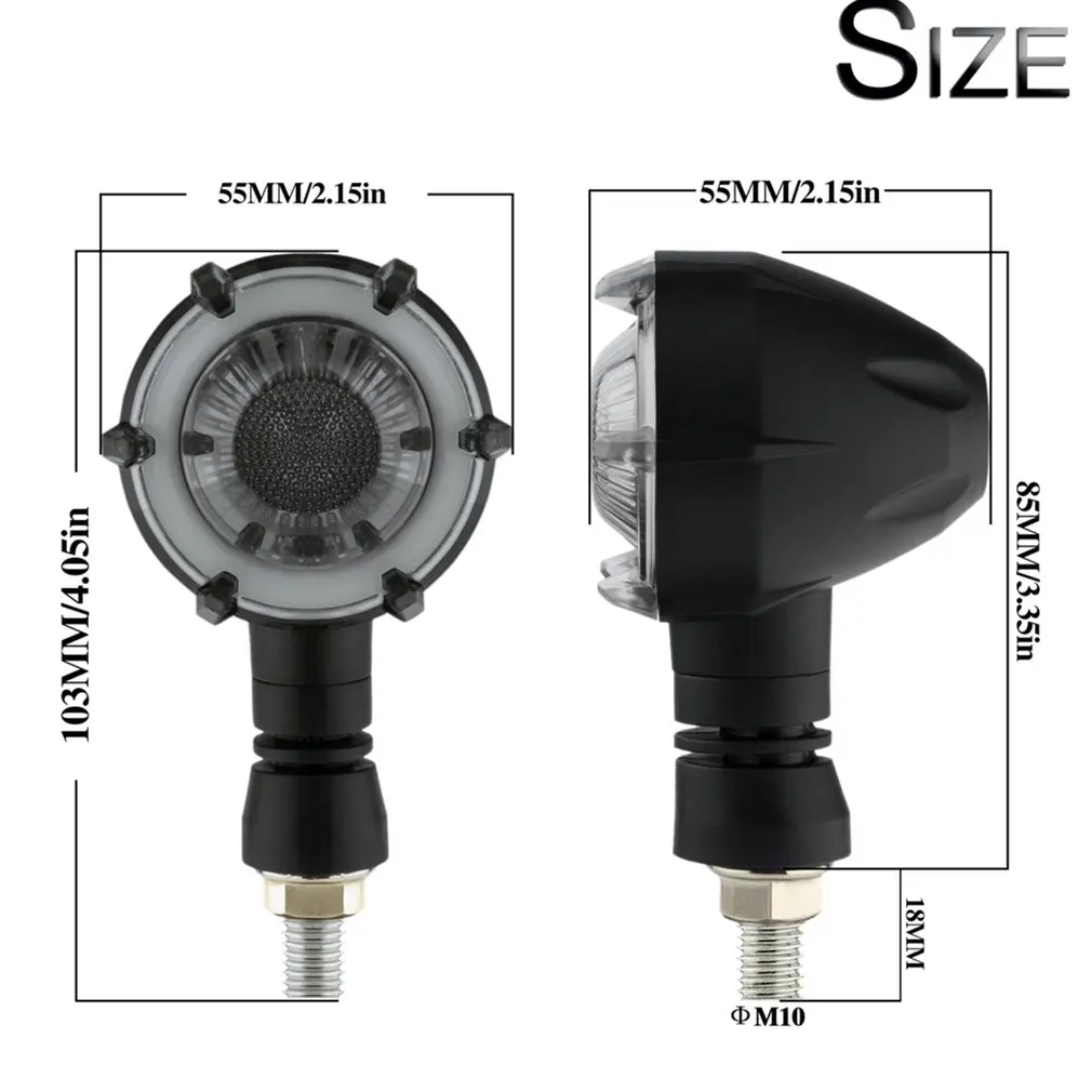 

1 Pair Universal Waterproof Circular Turn Signal Warning Lights Signal Lamp Motorbike Racing Scooter ATV Flasher Led Light