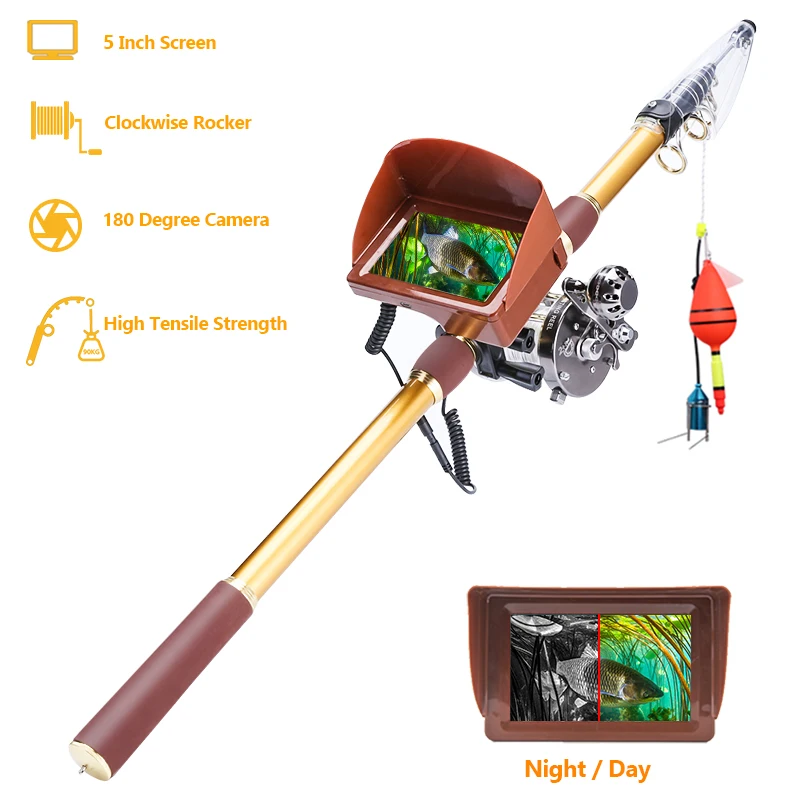 Comprar ANICCOM-caña De Pescar De X5-90, Buscador De Cámaras De 40m, Caña De Pescar De Alta Calidad, Cámara HD De 8MP, Cámara Subacuática, Caña De Pescar De 90kg