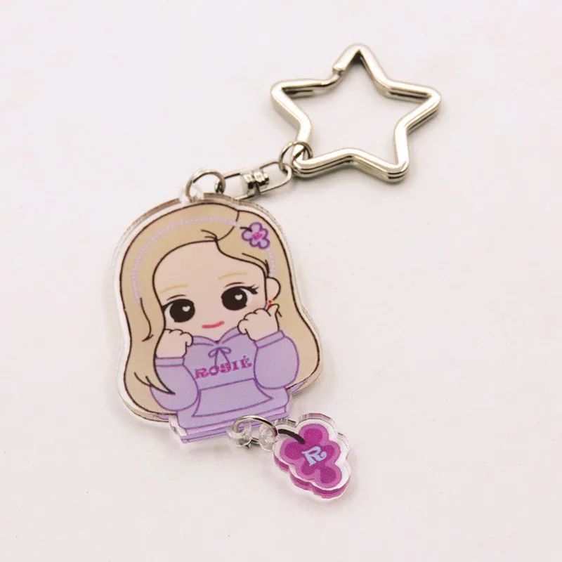 

KPOP lisa Acrylic Cartoon Start Keychain Keyring JISOO LISA ROSE JENNIE JISOO Bag Accessories h13