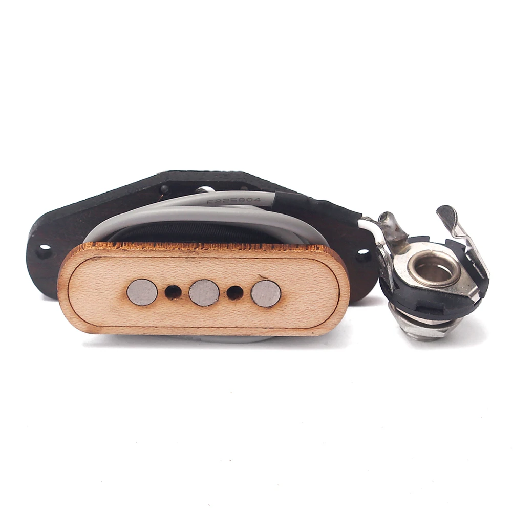 Maple Wood Three-string 3-Pole Cigar Box Soundhole Guitar Pickup Replace Music Accessories GMB501 Light Brown | Спорт и развлечения
