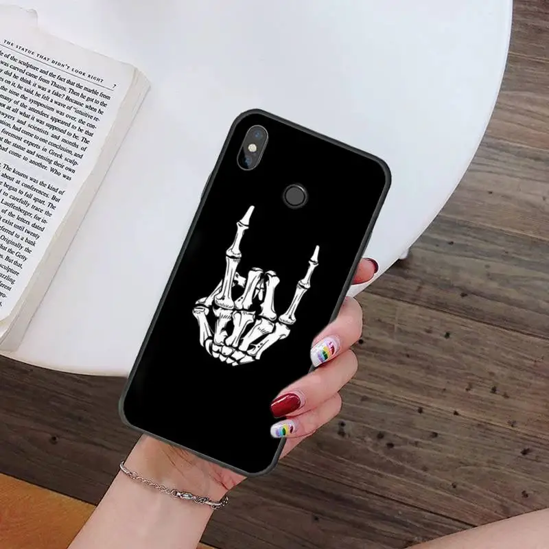 

Skeleton art skull Phone Cases For Xiaomi Redmi 7 9t 9se k20 mi8 max3 lite 9 note 8 9s 10 pro Soft Silicone Shell Cover Funda