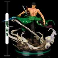 new anime roronoa zoro three knife flow double head pvc action figure collection model dolls toys doll gifts 29cm
