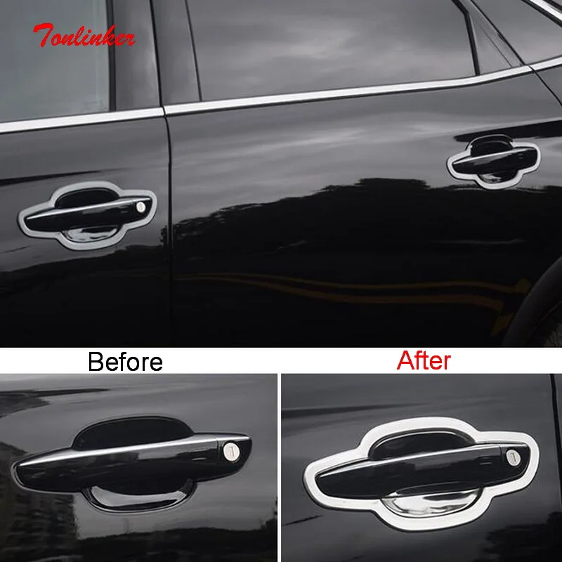 

Tonlinker 8 PCS Car Door handle bowls Cover sticker for CITROEN DEESSE DS7 2018-19 Car Styling Stainless steel Cover Stickers