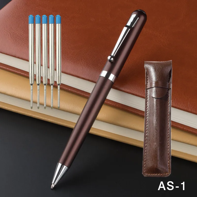 

High Quality Office School Stationery coffee silver clip Luxury Ballpoint Pen