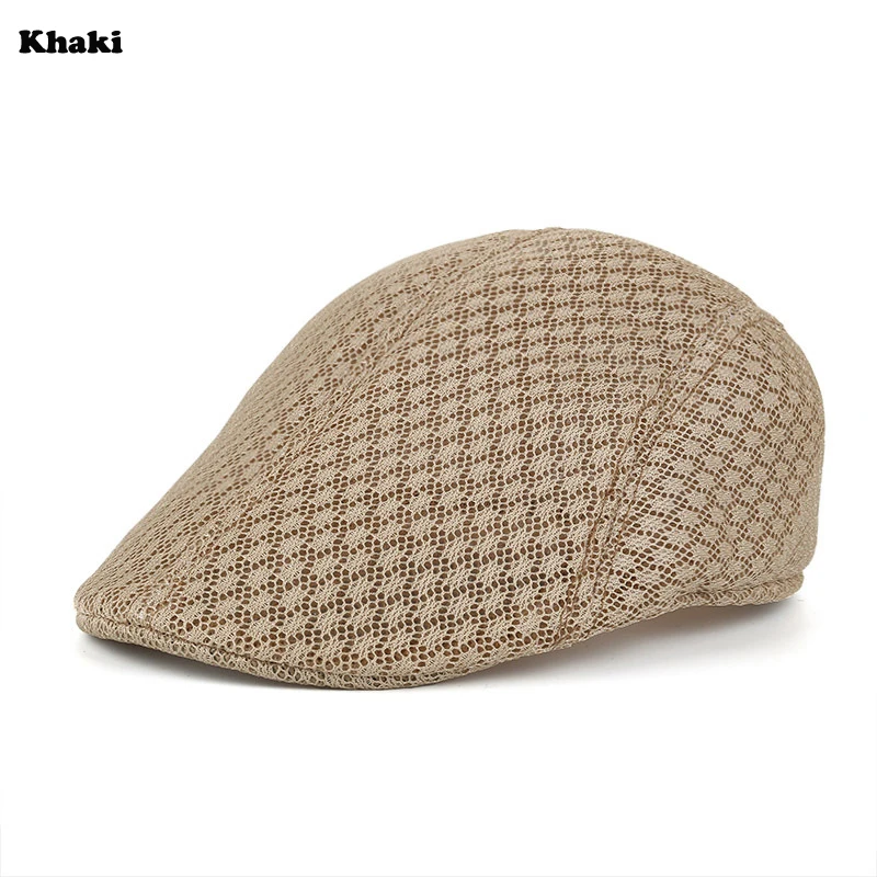 Khaki На открытом воздухе Новая мода Гольф-берет Кепки плоский Кепки британский стиль остроконечные Кепки летние Обувь с дышащей сеткой, занятий спортом и путешествий; кепки для гольфа для Для мужчин Для женщин - Цвет: Khaki