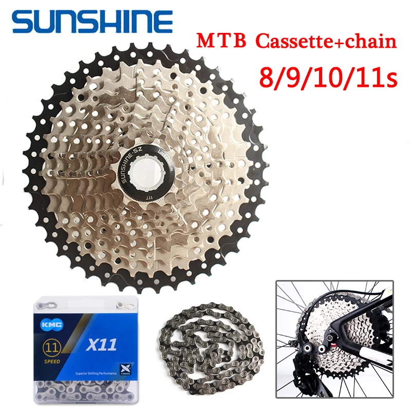 SUNSHINE 11 40/42/46/50T MTB велосипедная кассета 8/9/10/11 скоростной велосипедный маховик