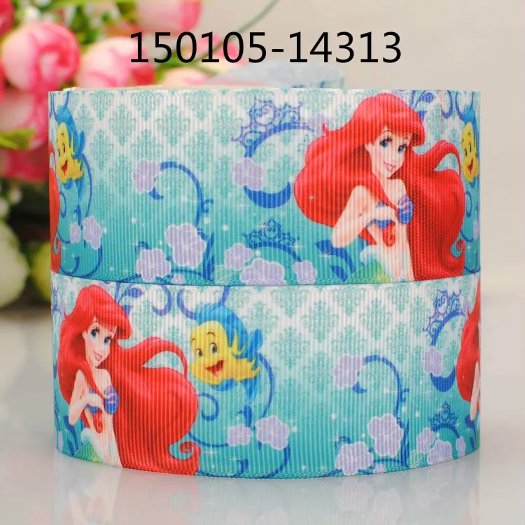 5 ярдов 1 1/2 &quot38 мм Русалка принцесса шаблон напечатанные grosgrain ленты вечерние